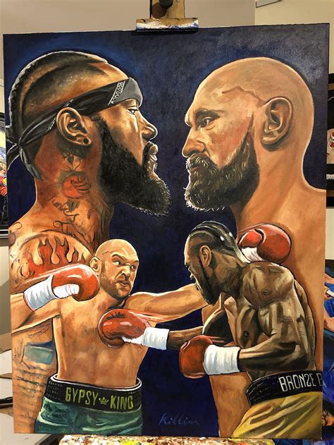 Latest Painting of Deontay Wilder v Tyson Fury. Both undefeated, tyson ...