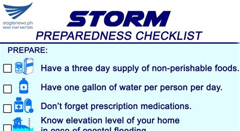 Storm Preparedness Checklist