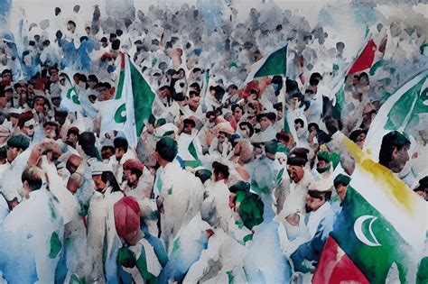 Pakistan Independence Movement Painting · Creative Fabrica