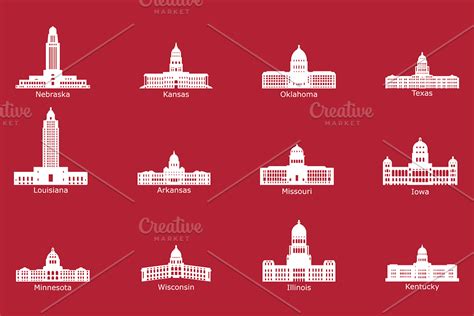 US State Capitol Buildings | Custom-Designed Illustrations ~ Creative ...