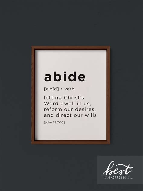 Abide Print / Definition Print / Bible Print / Abide With Me / - Etsy ...