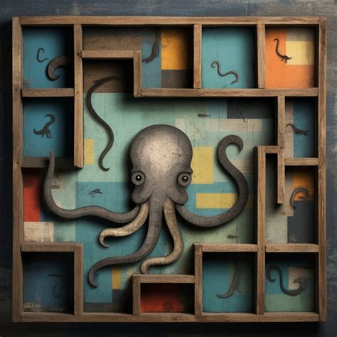 Nautical Framed Shelves Octopus Art Free Stock Photo - Public Domain Pictures