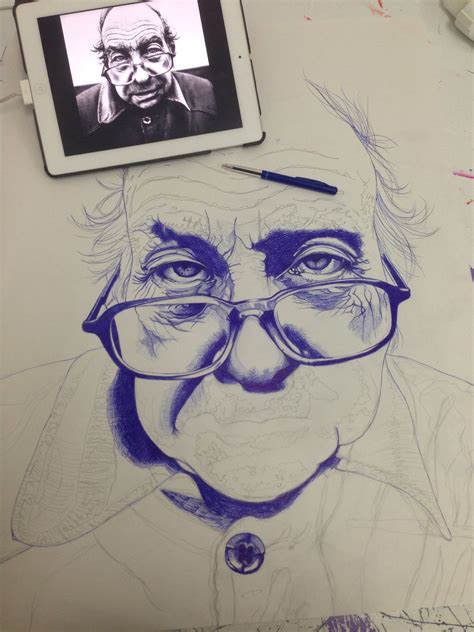 Old man with glasses, BIC pen drawing on A2 | Observational drawing, Pen art, Drawings