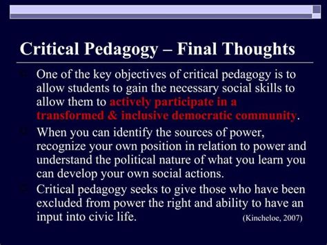 Critical Pedagogy