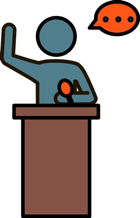 Speaker at podium clipart. Free download transparent .PNG | Creazilla