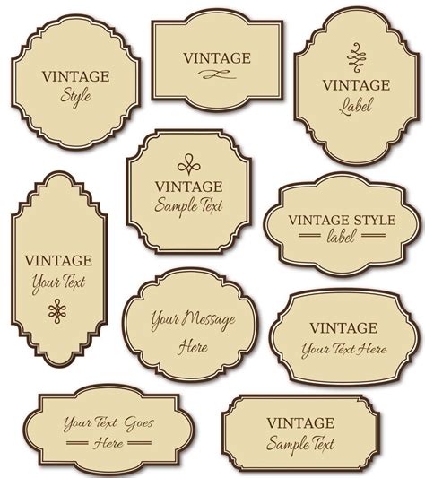 Old Fashioned Labels Printable