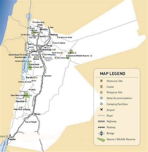 Detailed tourist map of Jordan | Jordan | Asia | Mapsland | Maps of the World