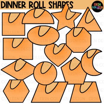 Dinner Roll Shapes Clipart - Thanksgiving Clipart by Erin Colleen Design