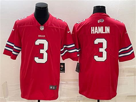 Mens Buffalo Bills #3 Damar Hamlin Nike Red Alternate Game Football Jersey