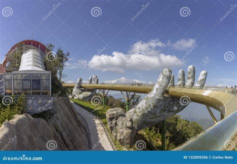 Da Nang, Vietnam - October 31, 2018: Golden Bridge Known As â€œHands of Godâ€ , a Pedestrian ...