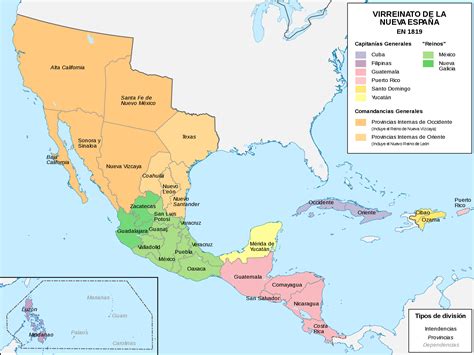 Map of Spanish North America. The viceroyalty of New Spain in 1794 and 1819 : r/MapPorn