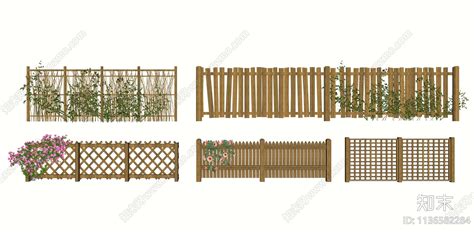 新中式竹篱笆SU模型下载【ID:1136582284】_知末su模型网