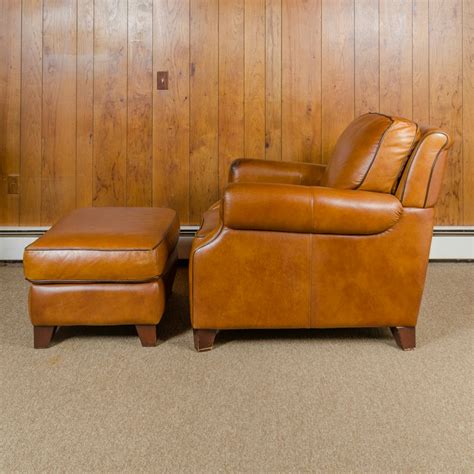 Bassett Furniture Leather Armchair and Ottoman | EBTH