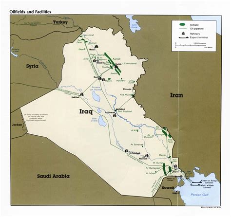 Iraq Oilfields and Facilities Map - Iraq • mappery