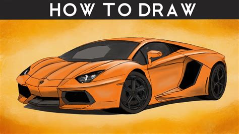 HOW TO DRAW a Lamborghini Aventador - Step by Step | drawingpat - YouTube