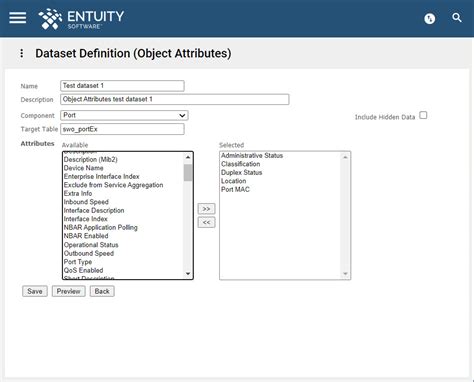 How do I create an Object Attributes dataset definition? – Entuity