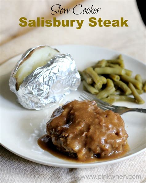 Slow Cooker Salisbury Steak Recipe - PinkWhen