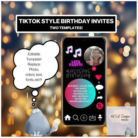 Tiktok Birthday Invitation Titok Party Tiktok Birthday - Etsy | Invitations, Birthday ...