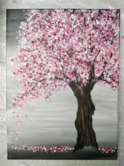 Painting a Cherry Blossom Tree with Acrylics and Cotton Swabs ...