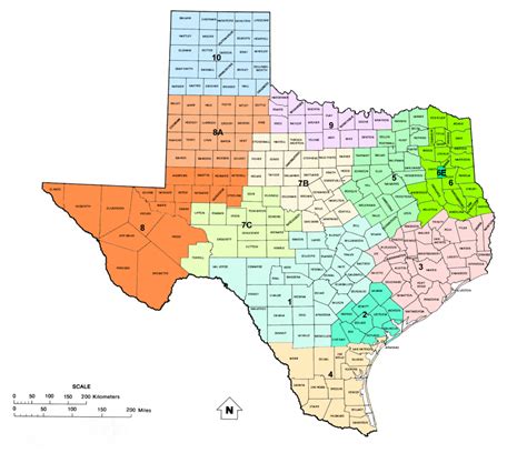 Texas Railroad Commission Districts, And Oil And Gas Map Of Texas ...