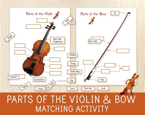 Parts of the Violin and Bow, Matching Activity, With Answer Keys ...