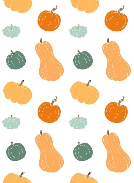 Premium Vector | Vector seamless pattern of sketch orange pumpkin