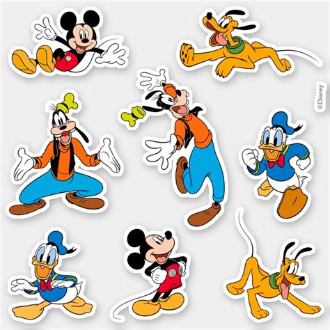 Mickey and Friends | Fab Four Character Art Sticker | Zazzle | Mickey mouse stickers, Mickey ...