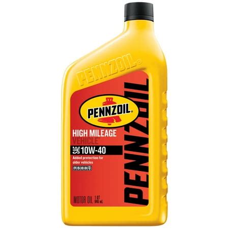 Pennzoil High-Mileage 10W-40 Motor Oil, 1 qt - Walmart.com