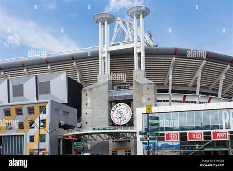 AMSTERDAM, THE NETHERLANDS - MAY 23: Exterior soccer stadium Ajax Arena ...