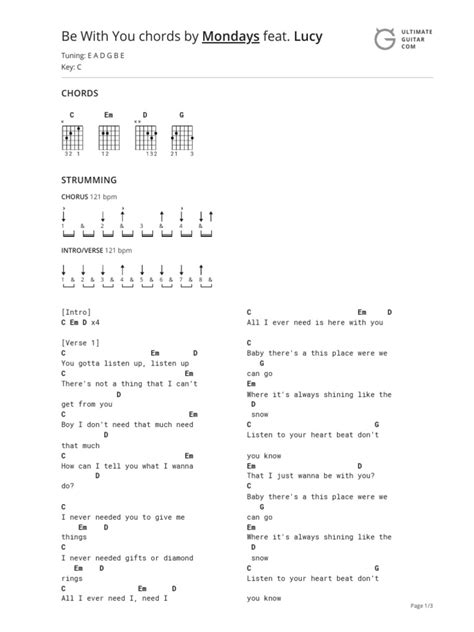 Be With You Chords by Mondaystabs at Ultimate Guitar Archive | PDF | Song Structure | Recorded Music