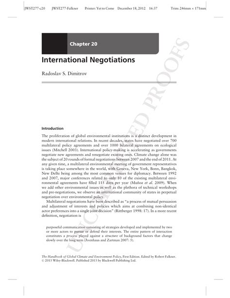 (PDF) International Negotiations