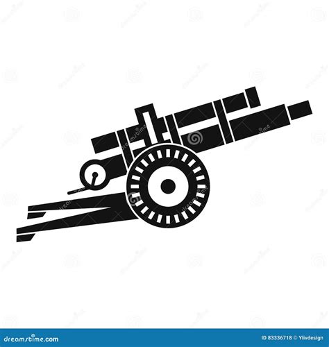 Artillery Gun Icon, Simple Style Stock Vector - Illustration of armed, mobile: 83336718