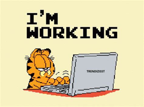 Garfield Im Working GIF - Garfield Im Working Busy - Discover & Share GIFs