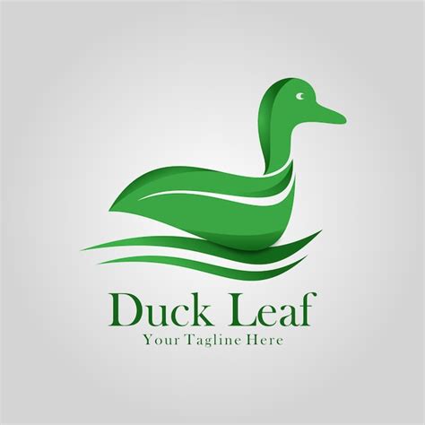 Premium Vector | Duck and leaf logo