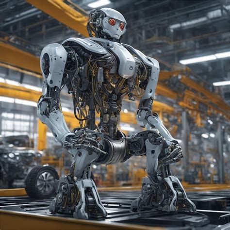 Premium AI Image | Worker Robots Working At Factories