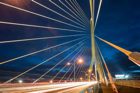 Rama bridge in Bangkok stock photo. Image of light, sunset - 120267890