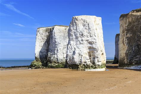 Botany Bay Beach with its landmark stacks. Great for exploring when the tide is out. War ...