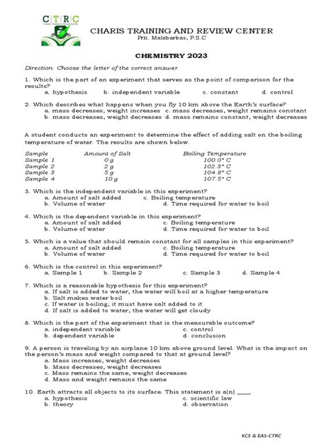 Chem 2023 | PDF | Gases | Atoms