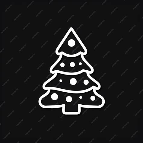 Premium AI Image | Simplicity Vector Art of a Black and White Cookie Cutter Christmas Tree