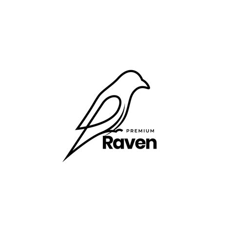 bird raven minimal modern line logo design vector 14563828 Vector Art ...