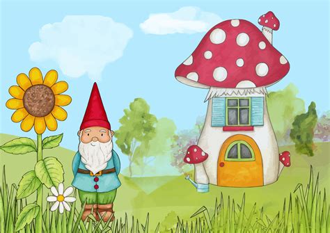 Clipart - Peaceful Gnome Landscape