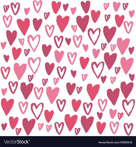 Cute hearts background square template Royalty Free Vector