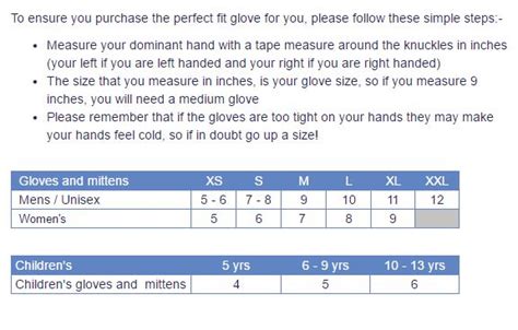 SealSkinz Size Guide