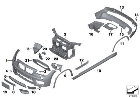 BMW X1 Trim cover, bumper, primed, front -M- SRA - 51118050464 | BMW ...