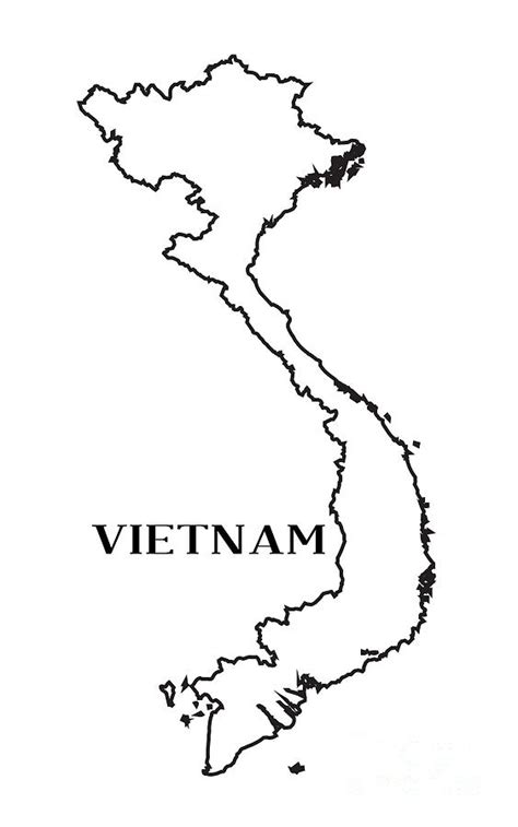 Blank Map Of Vietnam Vietnam Outline Map Vietnam Art Map Vietnam Map ...