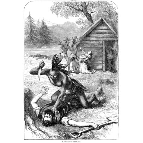 Jamestown Massacre 1622. Nthe Massacre At Jamestown Virginia 1622. Wood ...