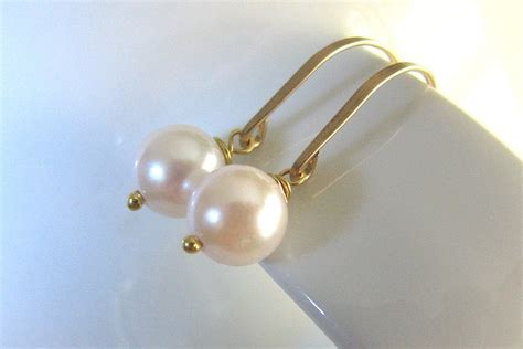 Pearl Earrings White Pearl Earrings Gold Earrings AA Akoya - Etsy