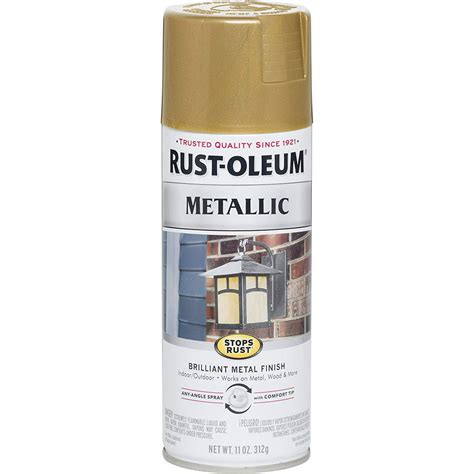 Rust-Oleum 7270830 Stops Rust Metallic Spray Paint, 11 oz, Gold Rush ...