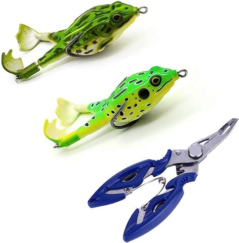 TTFLY Topwater Frog Lures Super Durable Hooks Soft Frog Baits Weedless ...