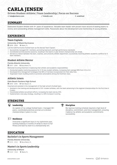 5 Student Athlete Resume Examples & Guide for 2024